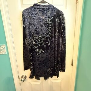 Notations Black Sheer Floral Top